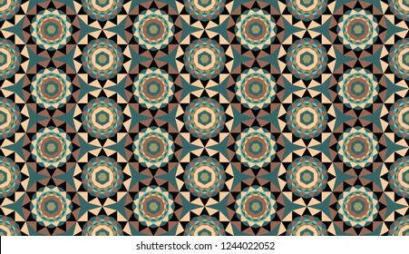 Stylish fractal texture. Pattern to fill the background. Mosaic background. Arabic girih. Pattern to fill the background