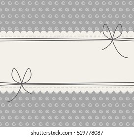 Stylish frame with abstract objects and bows can be used for wedding invitations, anniversary cards, covers and more creative designs.