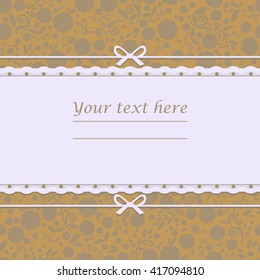 Stylish Frame with cute flowers on ocher background