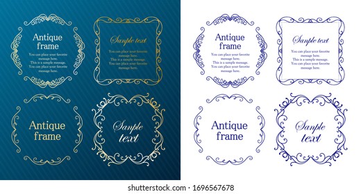 Stylish frame design set, gorgeous borders, antique lines