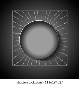 Stylish frame design with volumetric circle in center.