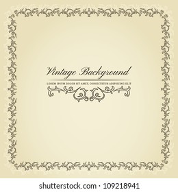 Stylish frame with floral vintage elements