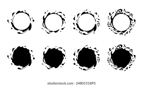 Stylish frame material set with water effect