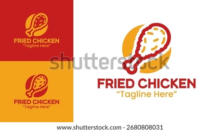 A stylish fried chicken logo designed for street food vendors, trendy cafes, and modern fast food restaurants.
