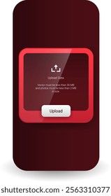 A stylish and functional data upload interface featuring clear instructions, a bold upload button, and a minimalist red background