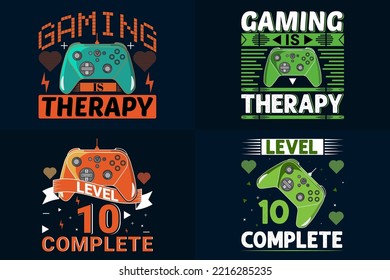 Stylish Gamer t-shirt Design Bundle, A Set Of gaming t-shirt design