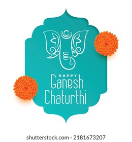 stylish ganesh chaturthi celebration greeting with lord ganesha design 