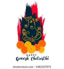 stylish ganesh chaturthi festival greeting background design