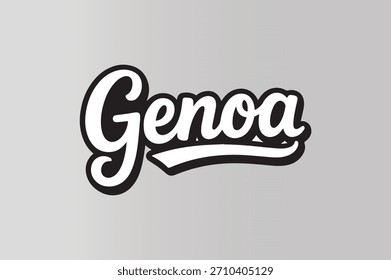 Stylish Genoa Script Lettering with Bold Outline on Gray Background