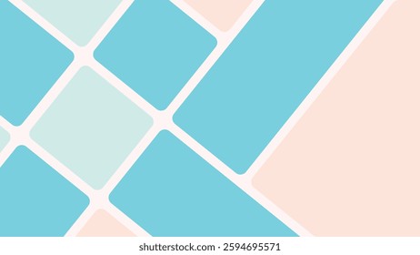 Stylish geometric abstract background featuring pastel blue and beige squares. Ideal for wallpapers, digital designs, invitations, and creative projects. Perfect for modern aesthetics.