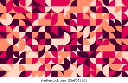 Stylish geometric abstract background with vibrant pink, coral, and burgundy hues.  Perfect for modern website banners, social media posts, or print designs.