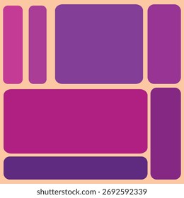 Stilvolles geometrisches abstraktes Design mit violetten und magentafarbenen Blöcken, perfekt für moderne digitale Kunsthintergründe.
