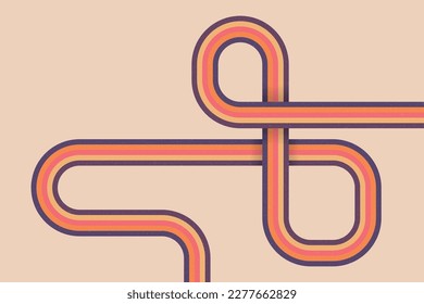 Stylish geometric background design with retro colorful lines. Dynamic simple linear background design