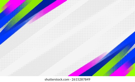 Stylish geometric background with halftone textures and bright colors.	