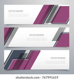 stylish geometric banners set design