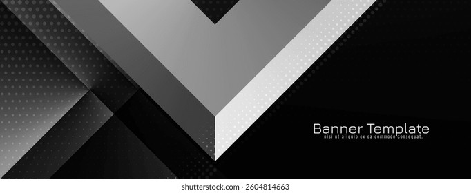 Stylish geometric black and gray elegant business banner vector