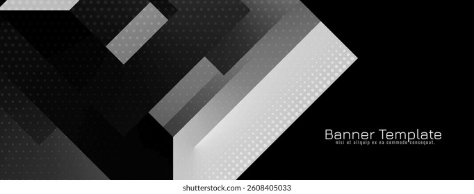 Stylish geometric black and gray elegant business banner vector