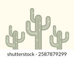 A stylish geometric cactus illustration featuring a minimalist botanical design with clean line art.Vector illustration
