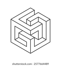 Stylish geometric cube illustration, minimalist line art design.  Perfect for modern branding, website backgrounds, or abstract art projects.  Clean, simple, and visually captivating.