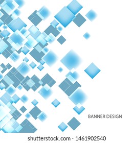 
Stylish geometric design of blue squares on a white background. Brochure template