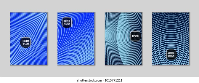 Stylish geometric design title page background. Cool template journal header page set. First page minimal background for business notebook, dairy or notepad.
