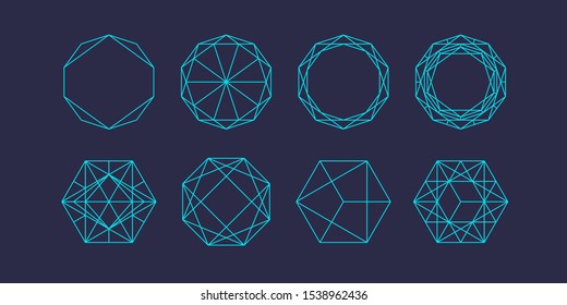 Stylish geometric emblem and template for design. Vector illustration in a flat style.