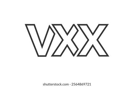 Stylish geometric logo design featuring bold, overlapping VXX letters.  Perfect for modern branding, tech startups, or abstract design projects.