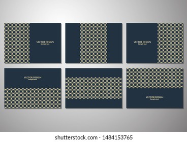 Stylish geometric pattern in oriental style. Modern set of decorative templates for brochure, flyer, cover, poster, business card. Corporate design. Vector illustration