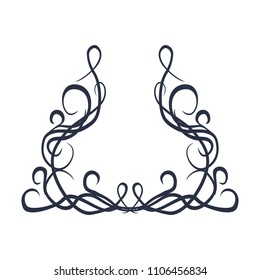 Stylish geometric pattern. Ornament of lines and curls. Linear abstract background. Tattoo design
