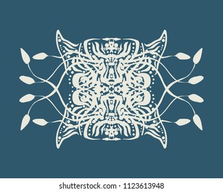 Stylish geometric pattern. Ornament of lines and curls. Linear abstract background.