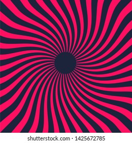Stylish geometric pattern. Ornament of lines and curls. Linear abstract background. Radial waved rays