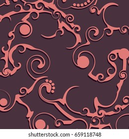 Stylish geometric pattern. Ornament of lines and curls. Linear abstract background.