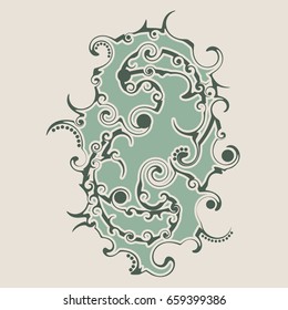 Stylish geometric pattern. Ornament of lines and curls. Linear abstract background.