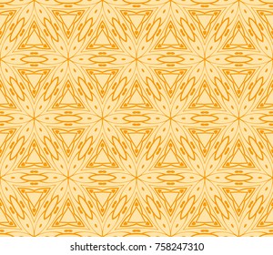 Stylish geometric pattern. Seamless Lace floral ornament. vector illustration. Orange color