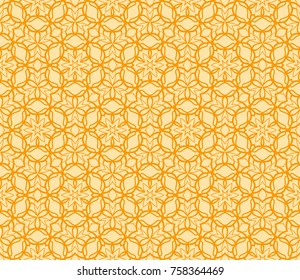 Stylish geometric pattern. Seamless Lace floral ornament. vector illustration. Orange color