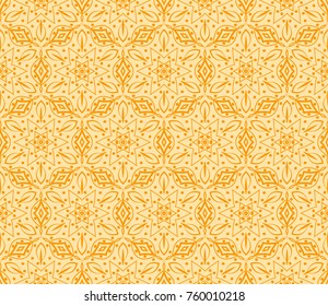 Stylish geometric pattern. Seamless Lace floral ornament. vector illustration. Orange color