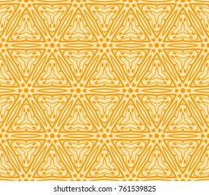 Stylish geometric pattern. Seamless Lace floral ornament. vector illustration. Orange color