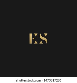 Stylish geometric patterned ES initial based letter icon logo