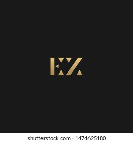 Stylish geometric patterned EZ initial based letter icon logo