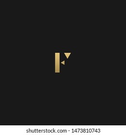 Stylish geometric patterned F initial based letter icon logo