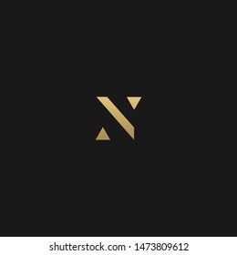 Stylish geometric patterned N initial based letter icon logo