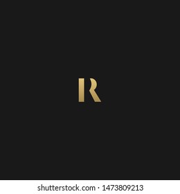 Stylish geometric patterned R initial based letter icon logo