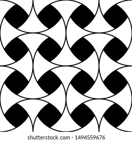 Stylish geometric pattern.Vector seamless background.Abstract graphic monochrome texture.