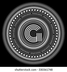 stylish geometric retro pattern for monogram or emblem