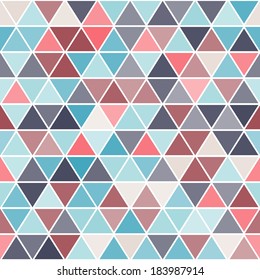 Stylish geometric seamless pattern with bright triangles