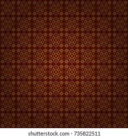 Stylish geometric seamless pattern. Modern vector linear ornament. Regularly repeating tiles grids with brown, black and magenta dots, polygons, hexagons, rhombuses, difficult polygonal outline shapes