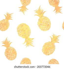 Stylish geometric seamless pattern with pineapples