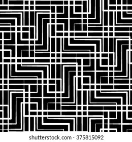 Stylish geometric texture. Monochrome. Vector illustration. Seamless pattern.