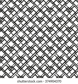 Stylish geometric texture with repeated polygons. Monochrome. Vector illustration. Seamless pattern.