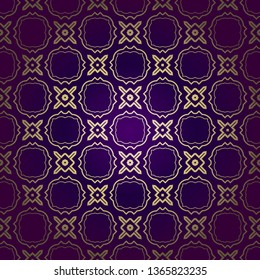 Stylish Geometric Texture. Repeating Background With Chaotic Forms. Vector Ornament. For Wallpaper, Fashion, Print, Scrapbook Paper, Advert, Business, Presentation. Luxury design in purple gold color